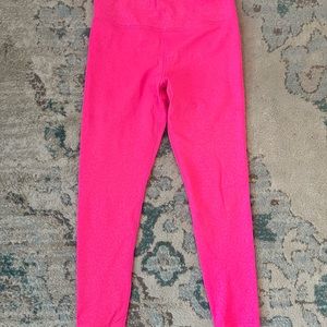 Zyia Hot Pink Leopard Print 7/8 leggings. Size 6/8